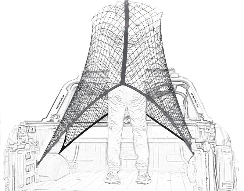 SENYAZON Highly Elastic Cargo Net, Simple Truck Bed Cargo Mesh Organizer, Suitable for Daily Light Loads of Trucks, 4'x4' Stretches to 7'x7' (Single Layer) - Image 1